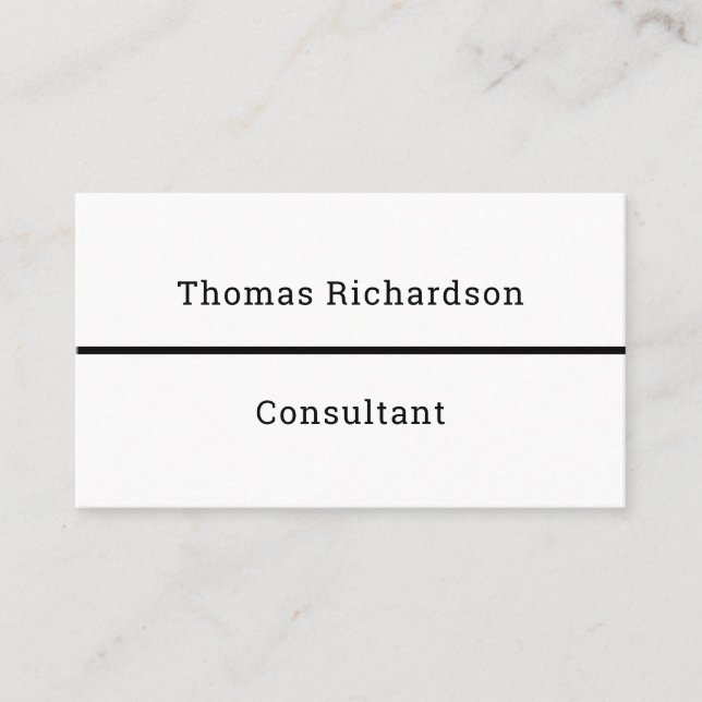 Elegant Black & White Simple Template Consultant Visitkort (Framsida)