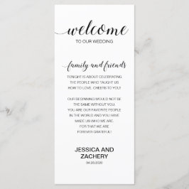 Elegant Black White Tack to Bröllop Guests Program