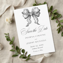 Elegant Black White Toile French Manor Wedding Spara Datumet