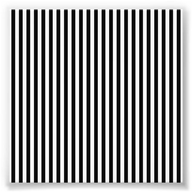 Elegant Black White Vertical Lines Geometric Fototryck (Framsidan)