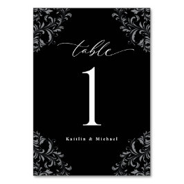 Elegant Black White Vintage Classic Small Bröllop Bordsnummer