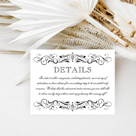 Elegant Black White Vuxen Endast bröllopsmottagnin Tilläggskort