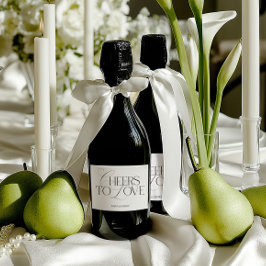 Elegant Black & White Wedding Bottle 