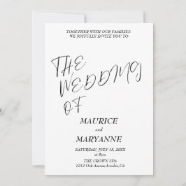 Elegant Black White Wedding Inbjudningar