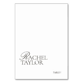 Elegant Black & White Wedding Place Card Bordsnummer