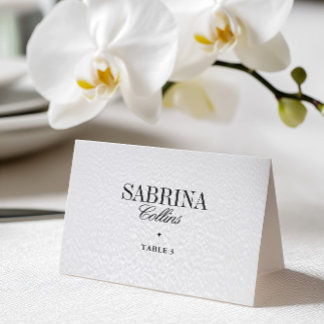 Elegant Black & White Wedding Place Card Bordsnummer