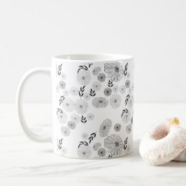 Elegant Black Wildblomdoodles Mönster Kaffemugg