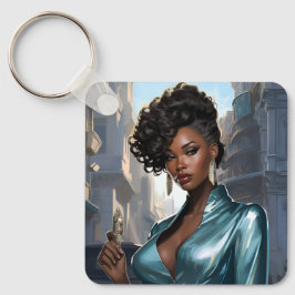 Elegant Black Woman Nyckelring