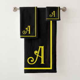 Elegant  black &yellow Monogram  