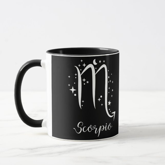 Elegant Black Zodiac-tecken Mugg (Vänster)