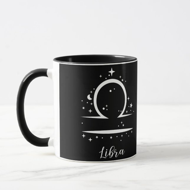Elegant Black Zodiac-tecken Mugg (Vänster)