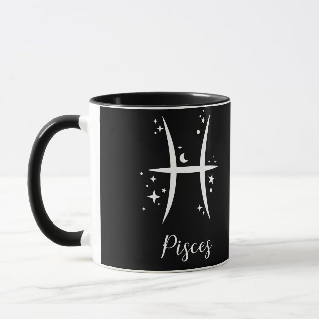 Elegant Black Zodiac-tecken Mugg (Vänster)