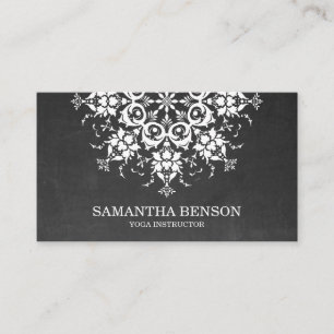 Elegant Blackboard chalkboard Flower Logotyp Yoga Visitkort