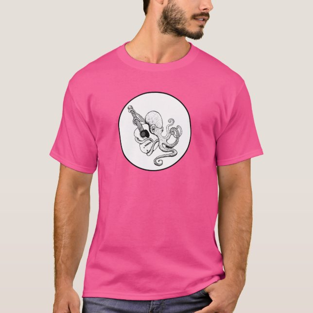 Elegant Bläckfisk Gitarrist T Shirt (Framsida)
