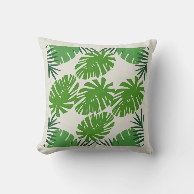 Elegant blad design fyrkantig kudde – Naturinspire (Framsida)