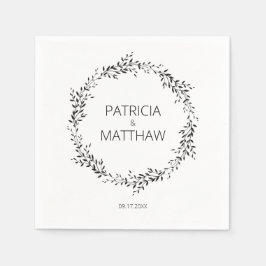 Elegant blad silhuett Bröllop Pappersservett