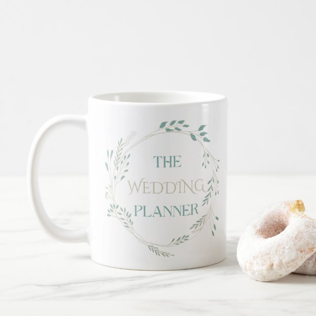 Elegant bladkrans, Bröllopsplanerare brud- Kaffemugg (Med munk)