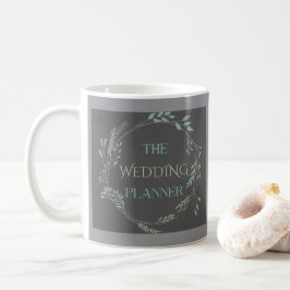 Elegant bladkrans, bröllopspresent åt arrangör kaffemugg