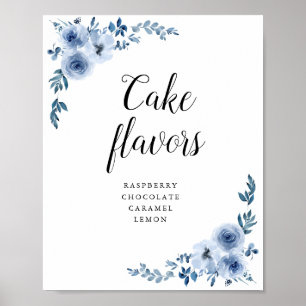 Elegant Blåfärgade smakämnen i blommigt Poster