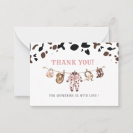 Elegant Blåfärgat blått band Babyduschnr Anteckningskort