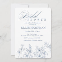 Elegant Blågrön Vildblomma Bröllopsdusch 