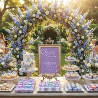 Elegant Blågrön Vildblomma Bröllopsdusch Inbjudningar