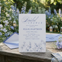 Elegant Blågrön Vildblomma Bröllopsdusch