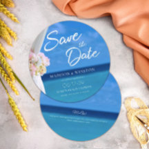 Elegant Blåhavssnäcka Sommar Spara datumkortet