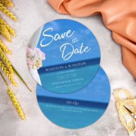 Elegant Blåhavssnäcka Sommar Spara datumkortet Inbjudningar