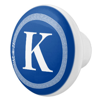 Elegant Blåknapp av grekisk nyckel-mönster Knopp