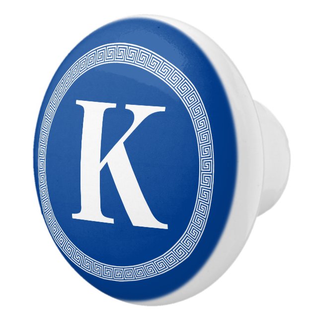 Elegant Blåknapp av grekisk nyckel-mönster Knopp (Höger)