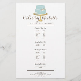 Elegant blåkummel med Blommigtar Kakadekoration Flygblad