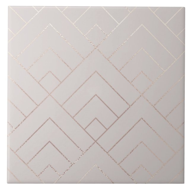 Elegant Blank Geometrisk Mönster  Kakelplatta (Framsidan)