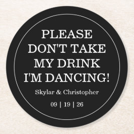 Elegant Blank och vit Bröllop Underlägg Papper Rund