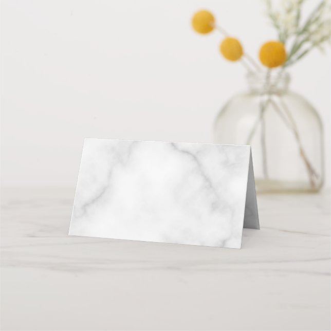 Elegant Blank White Marble Bröllop Placeringskort (Framsida)