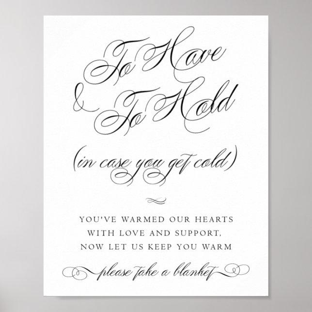 Elegant Blanket Black Calligraphy | CHIC PARTY Poster (Framsidan)