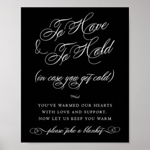 Elegant Blanket White Calligraphy CHIC PARTY Poster