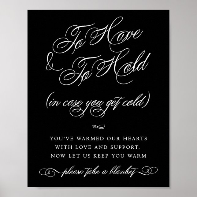 Elegant Blanket White Calligraphy | CHIC PARTY Poster (Framsidan)