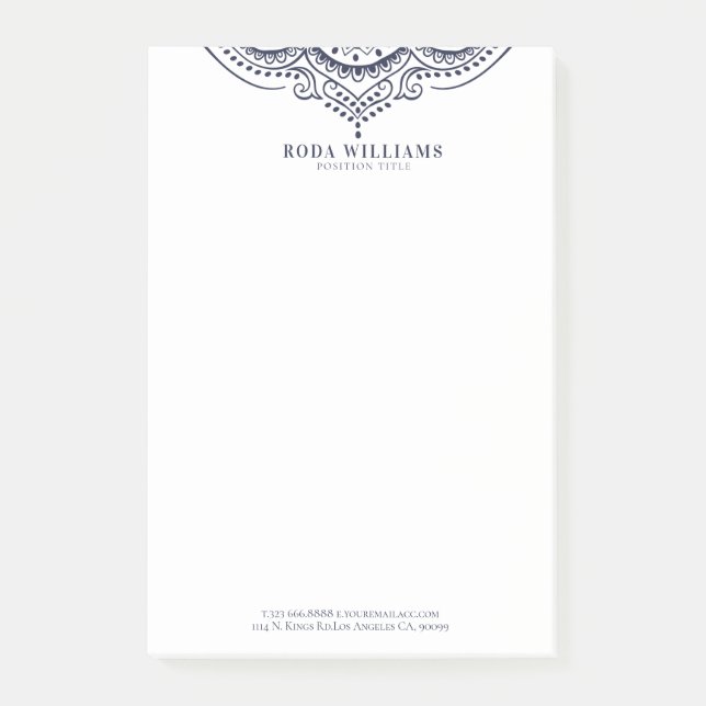 Elegant Blåskij paisley snöre Post-it Block (Framsida)