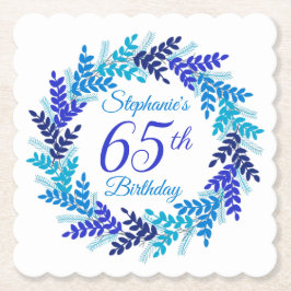 Elegant Blåskransens 65e Födelsedag Underlägg Papper