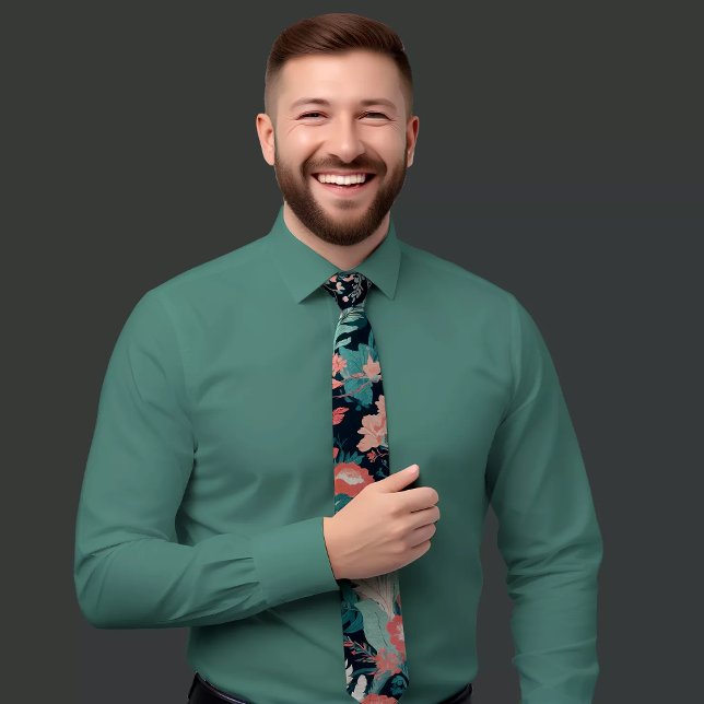 Elegant blått Blommigt Tips Slips (Skapare uppladdad)
