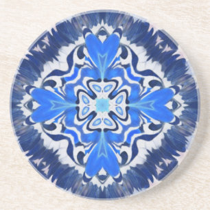Elegant blått geometriskt mönster underlägg