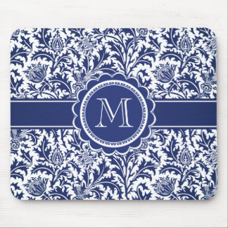 Elegant blått- och vitWilliam Morris blommigt Musmatta