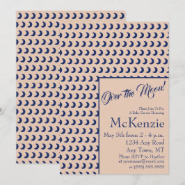 Elegant blått över Måne kelestial babydusch I Inbjudningar