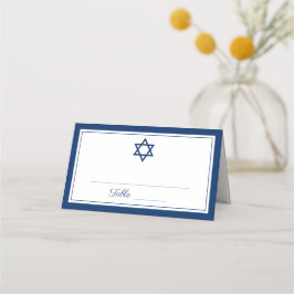 Elegant Blått Pub Mitzvah-platskort Placeringskort