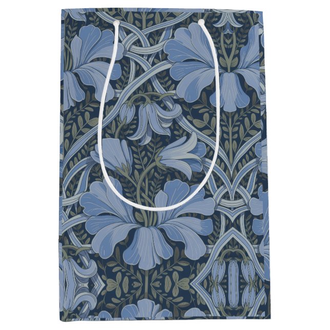 Elegant Blått Vattenfärg Blommönster (Framsidan)