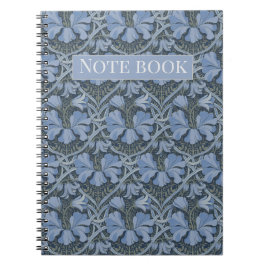 Elegant Blått Vattenfärg Blommönster Inbjudan Anteckningsbok