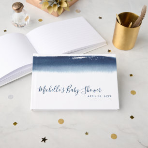 Elegant Blått vattenfärgsbarn Barnskor Gästböcker