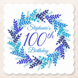 Elegant Blåutandning 100:e födelsedagen Underlägg Papper