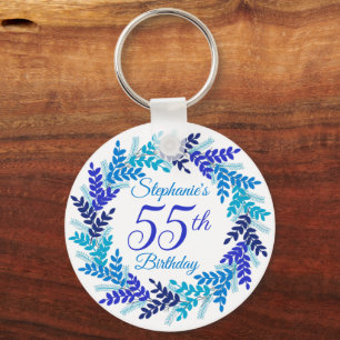 Elegant Blåutandning 55:e födelsedagen Nyckelring